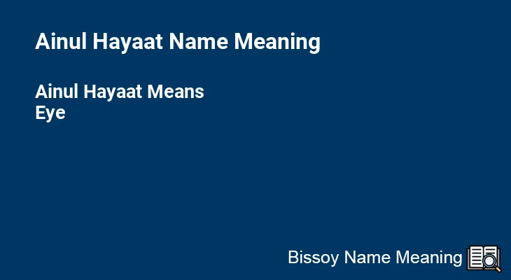 Ainul Hayaat Name Meaning